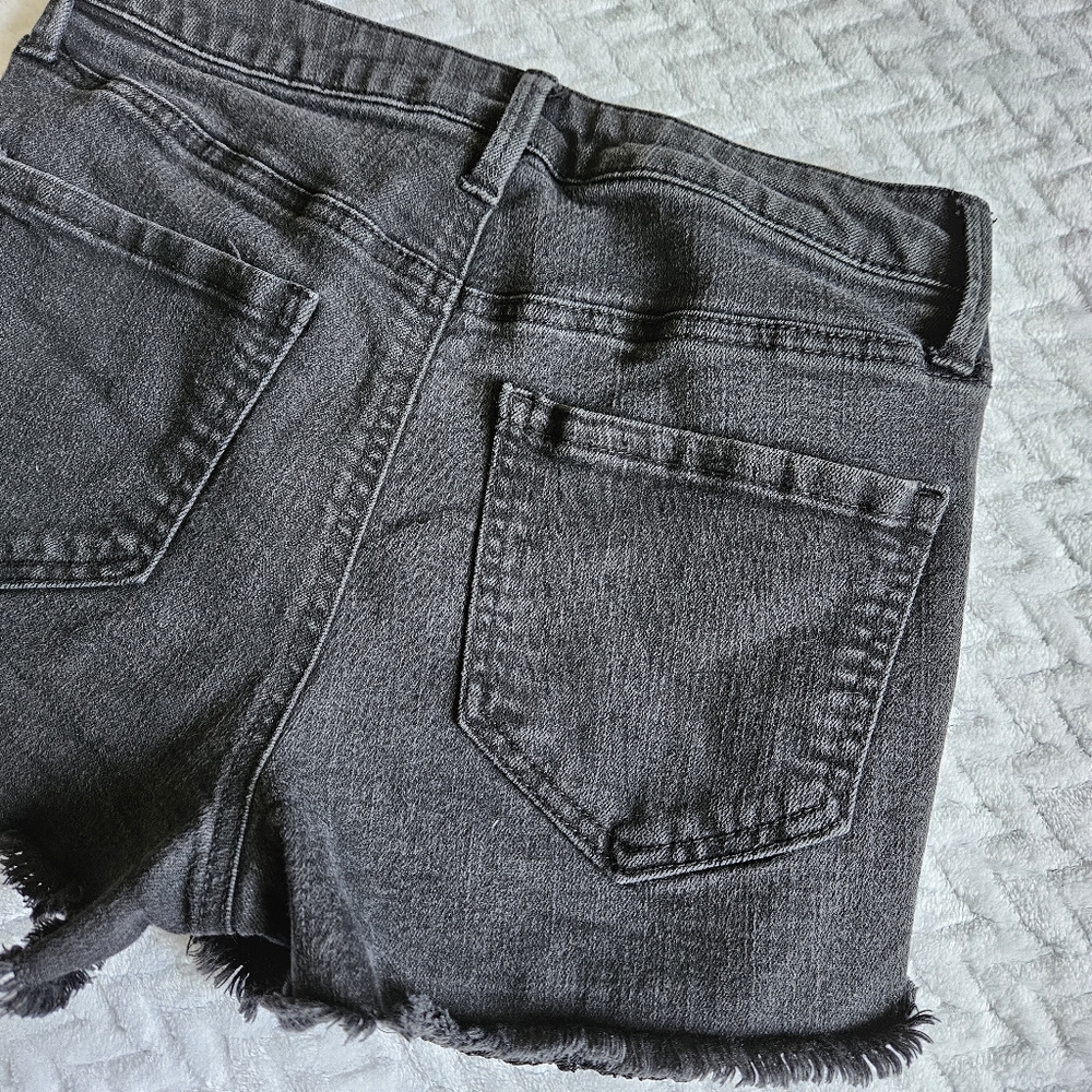 Mudd FLX Stretch High-Rise Shortie Black Denim Shorts Size 5 - Picture 11 of 11